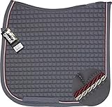  ESKADRON Cotton Schabracke grey, 2fach Kordel silberfarben/darkred, Form:Dressur