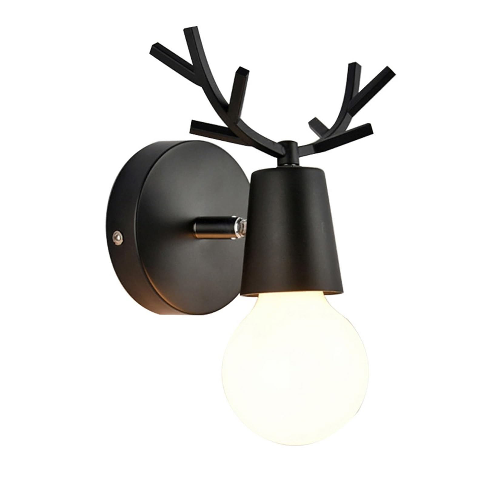 Applique chambre scandinave tête de cerf noire pour salon et couloir nordique