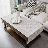 Tissu anti-poussière et anti-plis : fabriquée à partir de lin de coton rustique durable, cette nappe résiste à la poussière, aux plis et à l'usure quotidienne. Son tissage jacquard offre une texture subtile qui rehausse votre décor tout en gardant les surfaces propres et bien rangées avec un entretien minimal.