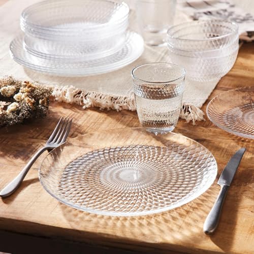 Vaisselle verre service 18 pièces Luminarc transparent assiette table - 4