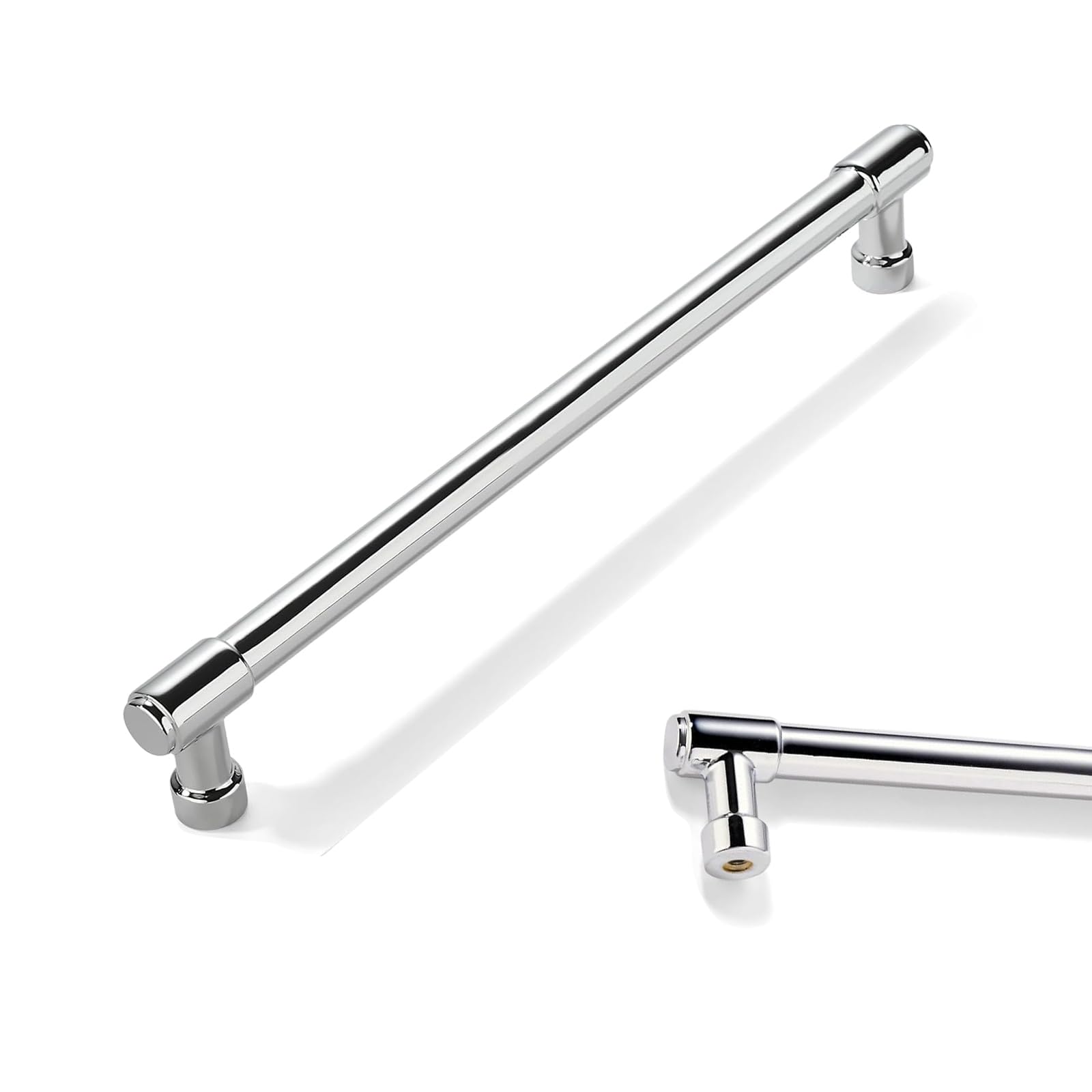 CABDM 10 Pack 7-1/2 Inch Polished Chrome Drawer Pulls Cabinet Hardware Handles for Cabinets & Cupboards