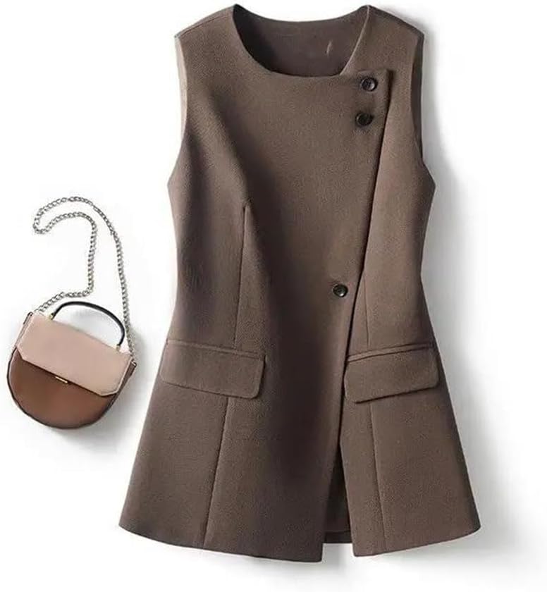 Women Asymmetrical Slim Fit Suit Vest