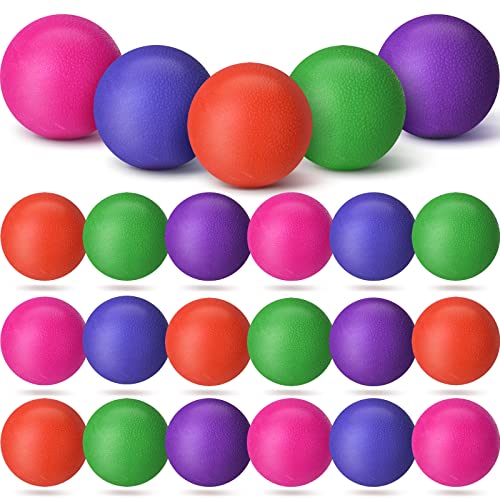 Treela 24 Pack Lacrosse Ball Soft Rubber Lacrosse Massage Balls Individually Packed Lacrosse Tool For Muscle Knots, Shoulders, Neck, Back, Foot, Yoga, Sport, 5 Colors #TOP28