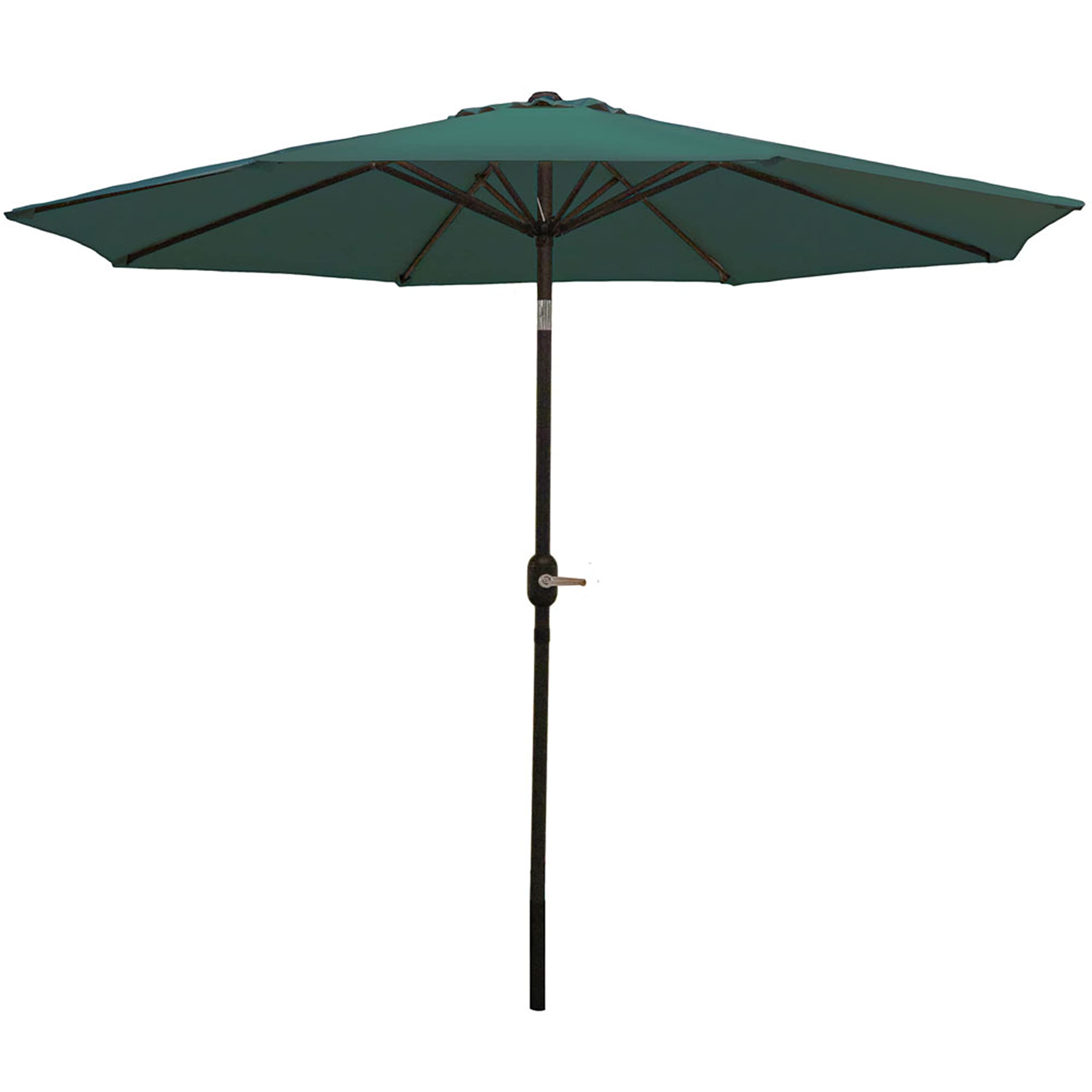 Sunnydaze Outdoor Patio Umbrella - Polyester Table Market Umbrella with Push-Button Tilt and Crank - 8 Sturdy Ribs - Green - 9ft