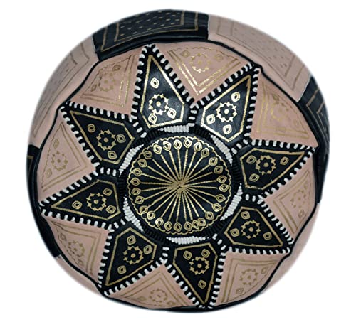 Treasures Of Morocco Moroccan Pouf Ottoman Footrest Hassock Handmade Leather Comfortable Unstuffed
