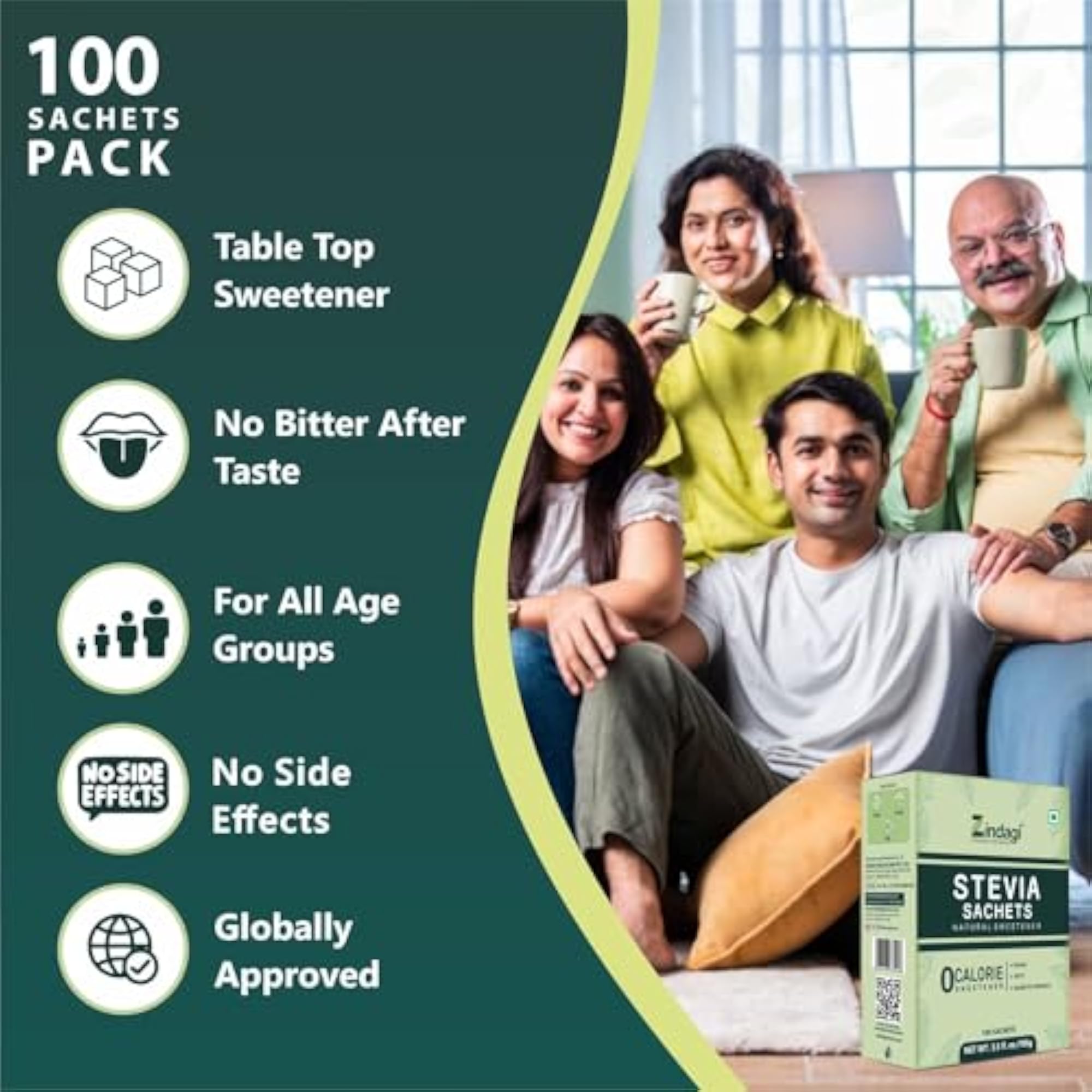 Stevia Sachets Natural Sugar Diabetic Friendly Sweetener