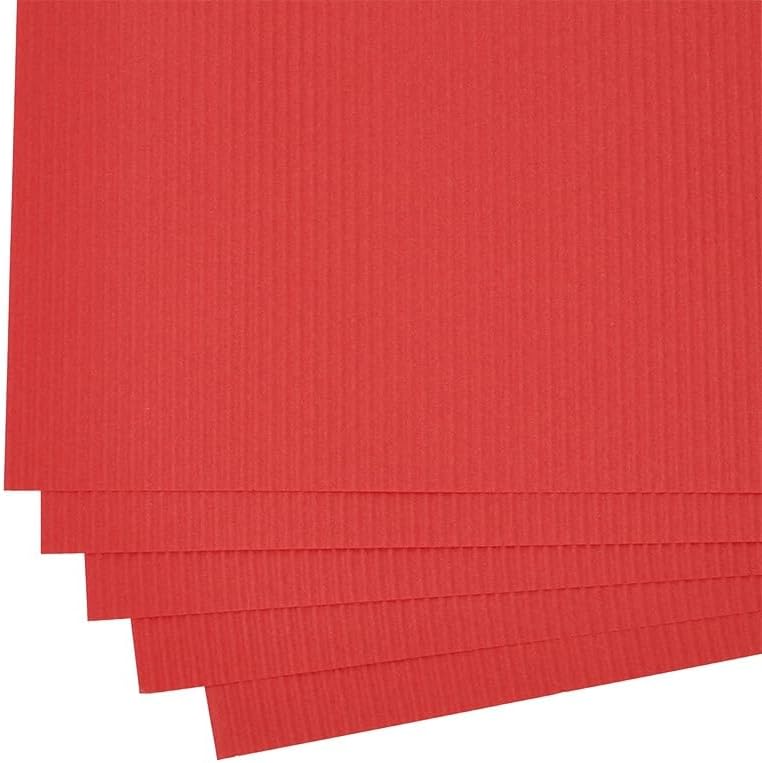 Paper Mart Red Corrugated Paper Sheets, Pack of 10, 19 5/8 Inches by 27 ½ Inches Red Craft Paper