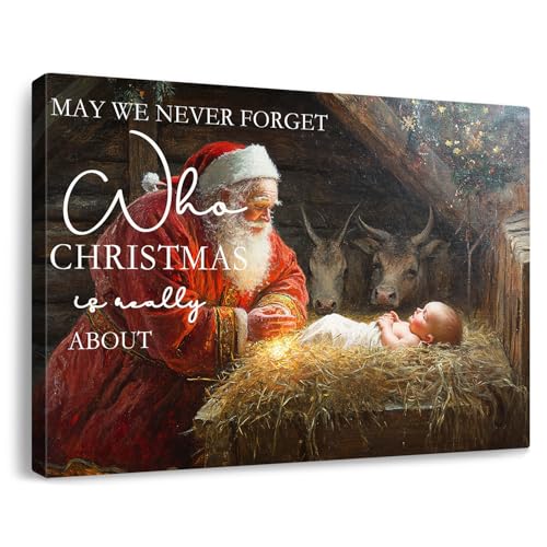 gaosoul Christmas Canvas Wall Art May We Never Forget Who