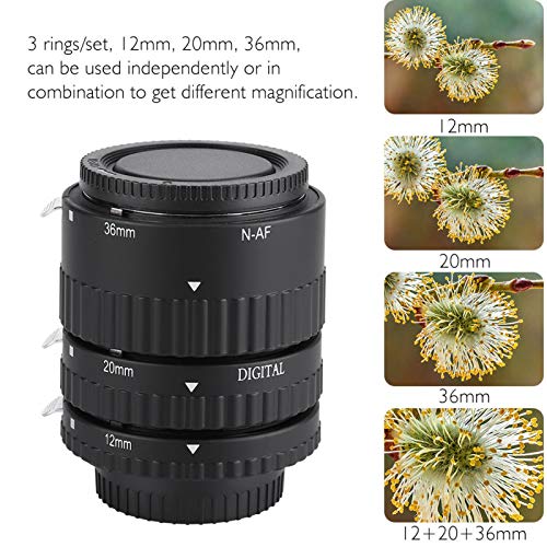 Uxsiya Macro lensring, 3 ringen/set robuuste close-lens ring 12 mm + 20 mm + 36 mm voor D7100 D7000 D5300 voor N- F… - Afbeelding 7