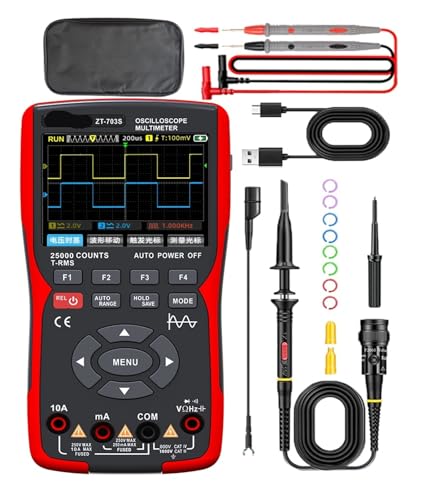 カラースクリーン ハンドヘルド デュアルチャンネル オシロスコープ マルチメーター 703s 自動車修理機器 多機能測定 3-in-1(ZT-703S package1)