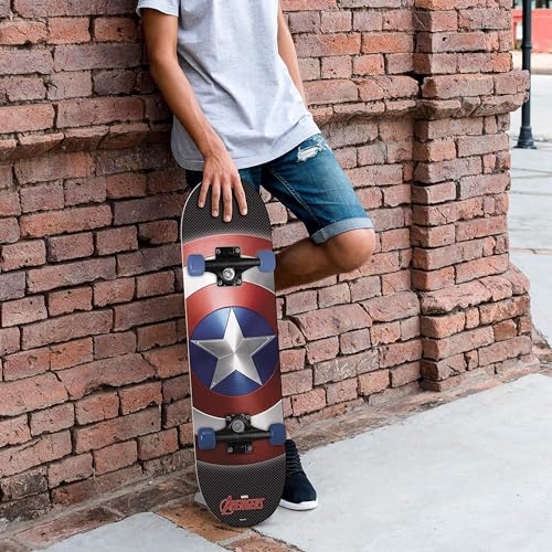Mondo Toys – Skateboard Captain America – PVC-Räder – 9-lagiges Brett – 80 x 20 – 28099
