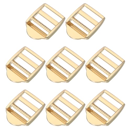 Boucles de verrouillage réglables 2,5 cm en alliage de zinc or clair pour couture - Lot de 8