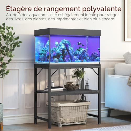 Support d'aquarium 20 gallons stable avec étagères de rangement