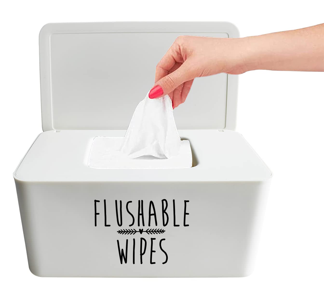 Moorfowl Spender für Baby-Feuchttücher für Badezimmer, verbesserte Größe (L x B x H): 21,6 x 12,4 x 9,9 cm, spülbarer WC-Halter, Behälter für Toilette