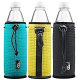 WKieason 16-18oz Neoprene Water Bottle Sleeves Insulators Beverage Berer Bottle Can Sleeves Covers Beer Bottle Coolers Holder Non-slip Neoprene Drink Coolier Sleeves 3PC Pack (Black/Blue/Yellow)