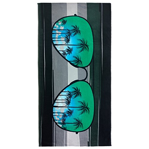 Kaufman - Blue Sunglasses Beach Towel (105096-Blu) 30" X 60" - 2 Pack Set #TOP2