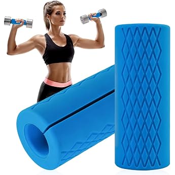 mizikuu Dumbbell Handles Pack of 2 Barbell Handles Weightlifting Dumbbell Handle Fitness Barbell Handle Silicone Barbell Padding Dumbbell Grips Blue