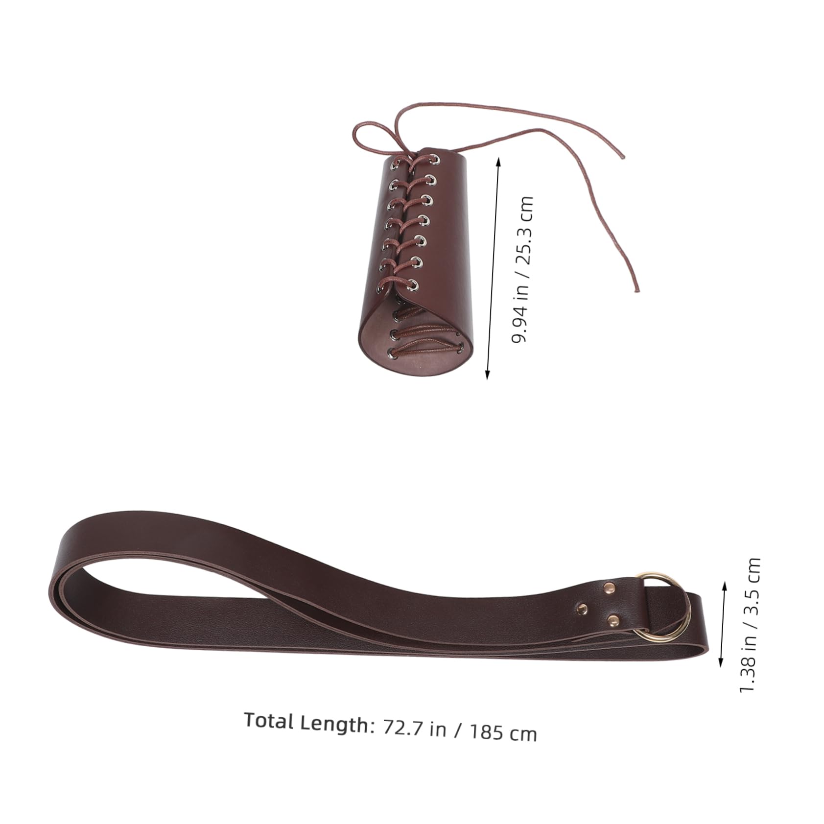 Totority 1 Set Medieval Waist Renaissance Wristband Mens Cosplay Accessory Comfortable Wrist Guard and Belt Kit