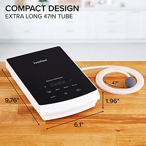 Ivation Multipurpose Ozone Sterilizer For Air & Water | Portable Home Deodorizing & Disinfecting System With Led Control Panel, Ionizer, Tube & Diffuser Stones | Purify Toothbrushes, Baby Bottles, Etc #TOP6