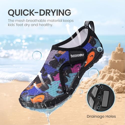 Image of SEEKWAY Barefoot Water Shoes for Kids - Wide Toe Box and Quick-Dry Sand Shoes Toddler for Hiking Swim Beach Pool Kayak Sport Accessories, Camping Essentials Non-Slip for Boys Girls Sizes