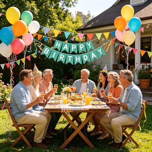 Image of Happy Birthday Banner Birthday Party Supplies (Green 2)