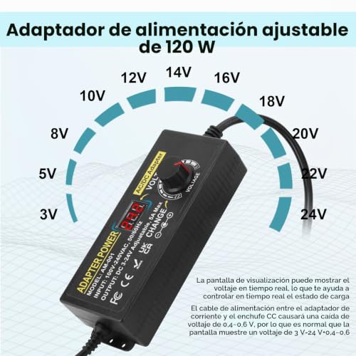 Adaptador de corriente ajustable 120W que evita la acumulación de transformadores rotos 3