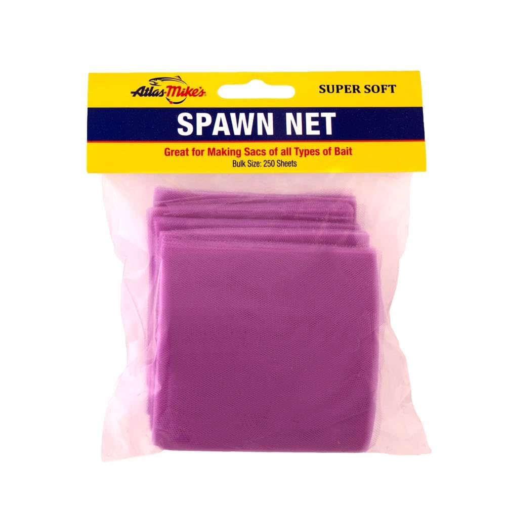 Atlas Mike's Spawn Net 3" X 3" - Ideal for Bait Sacs - Salmon Eggs, Liver, Soft & Cut Bait - Aquatic Mesh for Fishing Enthusiasts - Premium Quality for Successful Fishing Ventures - 250 Ct Purple