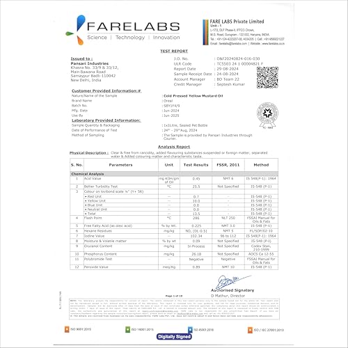 Image of Oreal Yellow mustard 5 Litres can, cold pressed unrefined mustard | Pili sarso cooking Oil (From the House of Pansari)