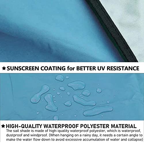 Triangle Sun Shade Sail - Patio Waterproof Shade Cover Pes Breathable & Uv-Light Resistant Sun Protection Garden Awnings With 316 Stainless Steel Fixing Hardwar #TOP2