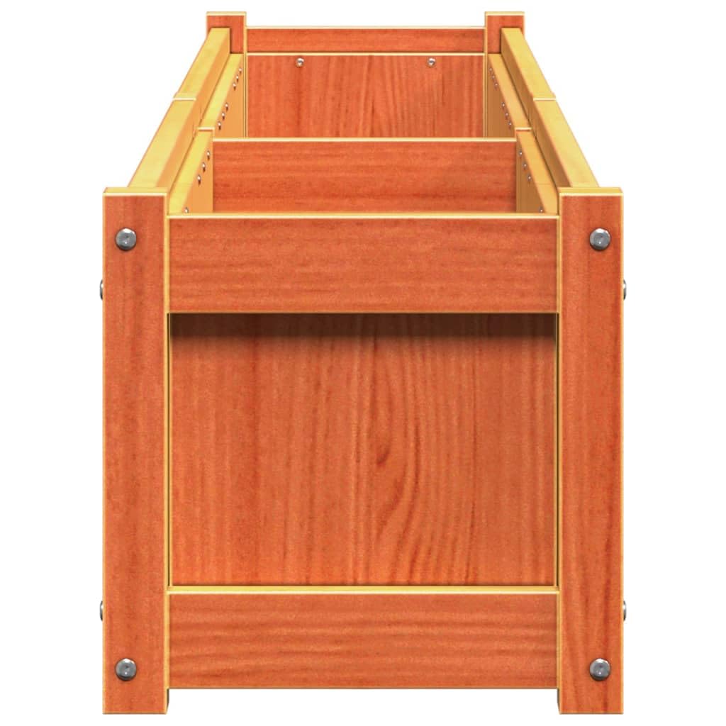 Fioriera da Esterno Legno Massello Pino Marrone Cera 180x31x31 cm | Cassetta per piante ideale per decorare giardino, balcone o patio, ottimizzando lo spazio esterno per fiori e orto.