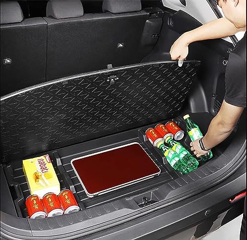 Image of For 2019-2025 Toyota RAV4 Trunk Hidden Storage Box, SUV Insert Cargo Rear Hatch Organizer, Extra Space fits RAV4 LE XLE XSE TRD Hybrid Under Cargo Floor Storage Accessories