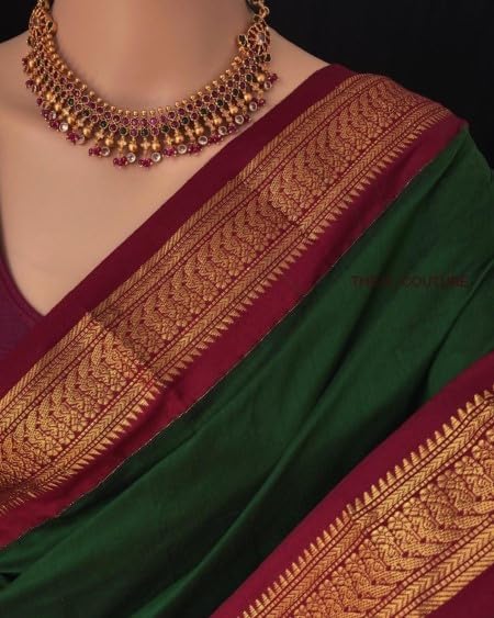 Image of South Cotton Gadwal Saree for Women | Celebrity Inspired Traditional Ethnic Wear | Chettinad & Kalyani Cotton Sarees | Soft Cotton Saree with Blouse Piece