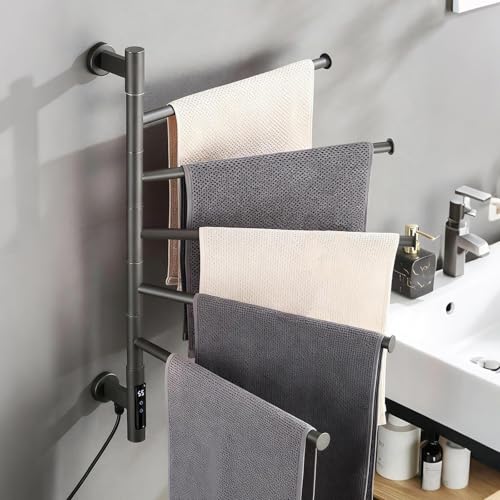 HGTRH Toallero Electrico Baño, Toallero Electrico Secador de Toallas Electrico para Baño Calienta Toallas Radiador Toallero Toalleros de Baño Electrico Grey