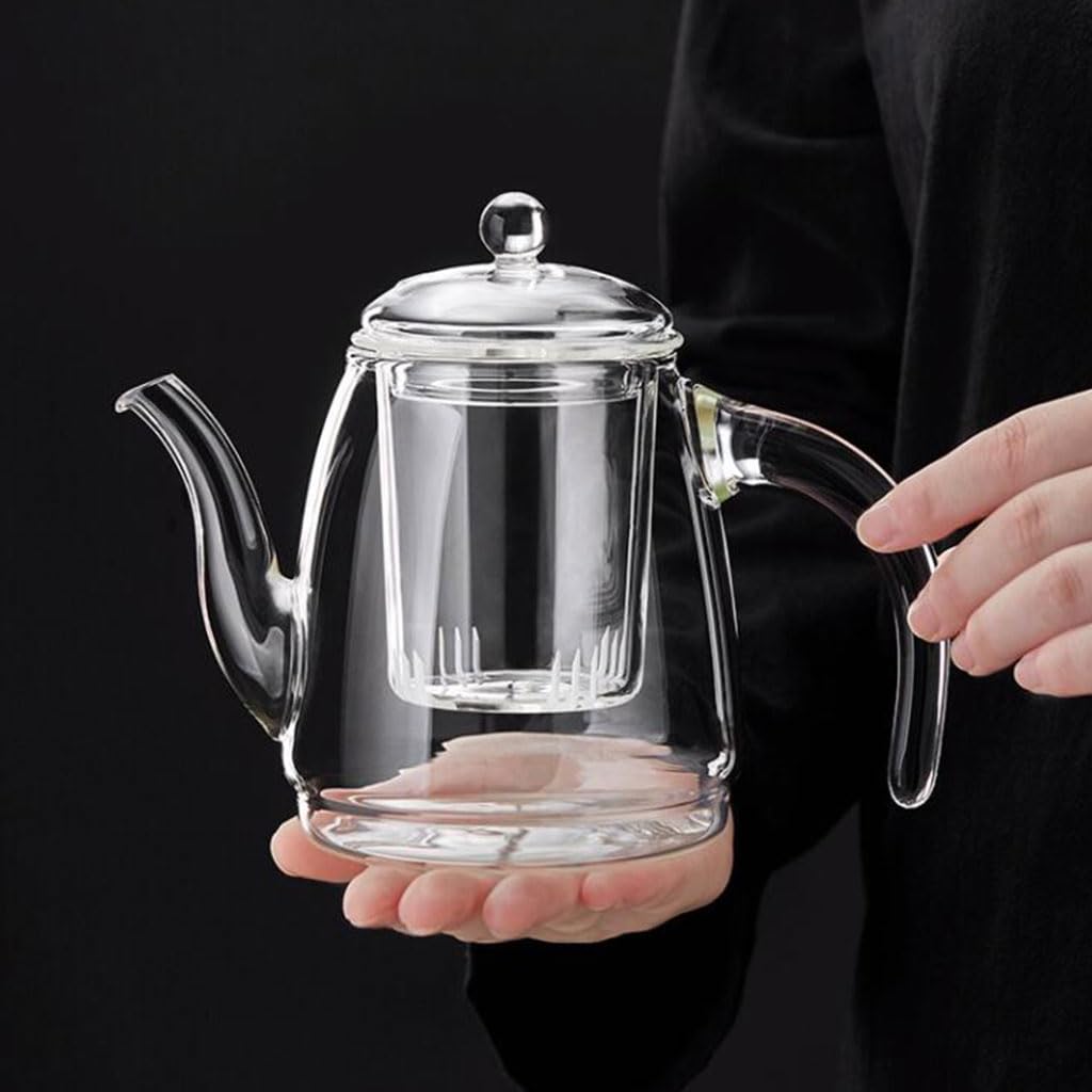 Glas-Teekanne für zu Hause mit Einsatz, Teebereiter, großes Fassungsvermögen, transparenter Obst-Teekessel, Tee-Set, 730 ml
