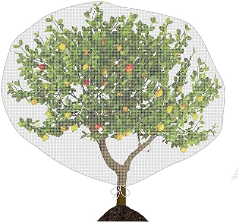 PURPLE STAR 1N 6 x 7 Feet Insect Bird Barrier Netting Mesh with Drawstring-Garden Bug Netting Plant Cover for Protect Plant Fruits Flower from Insect Bird Eating