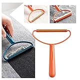 Portable Lint Remover Manual Epilator Pet Fur Hair Lint Remover for Clothes Carpet Couch Travel, Reusable Lint Rollers Shaver Cleaner Fabric Pilling Remover Scraper (Orange, 3.9x5.3inch)