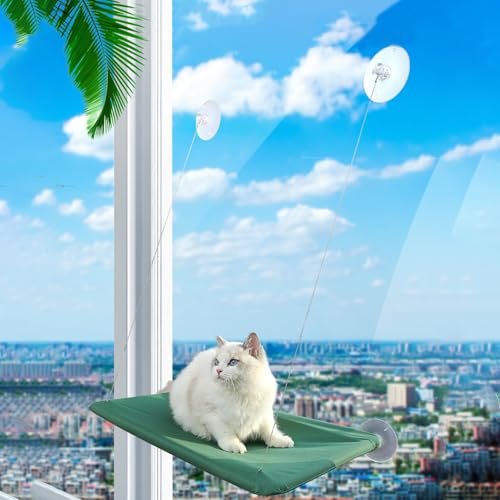 Percha cómoda de interior para evitar estrés con hamaca para gatos de ventana 4