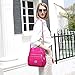 Imagen de PORRASSO Casual Mochila Mujer Bolsa de Hombro Señoras Bolso Bandolera Nylon Daypack para Trabajo Viajes Uso Diario Rosa Roja