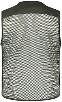 Yukirtiq Ademend mesh visvest voor heren, casual, fotografie, camping, jacht, vest met 12 zakken voor de zomer, Khaki (stad