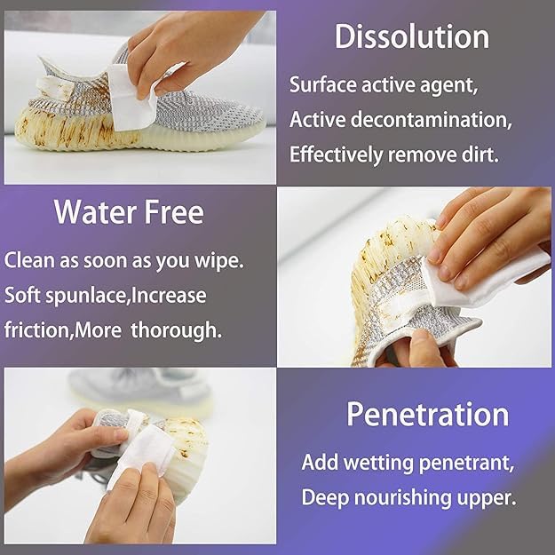Image of Tails Shoe Sneaker Wipes Cleaner Quick Wipes Disposable Travel Portable Removes Dirt, Stains Instant Sneaker Cleaner, Premium, Wipes for Cleaning & Whitening Shoe Soles (80 Piece)