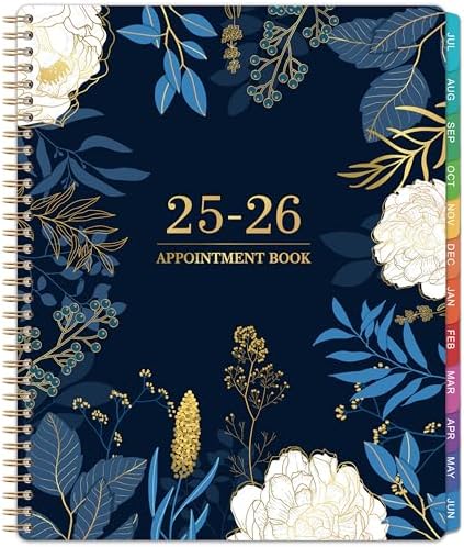 2025-2026 Appointment Book & Planner - 8.5 X 11, July 2025 To June 2026, Weekly/Monthly, 30-Minute Intervals, Rose Flower Design - View #2