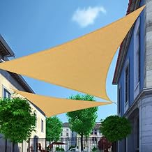 Shade&Beyond Shade Sail 12X12X17 Triangle Sand Breathable UV Block Outdoor Canopy for Backyard Patio Pergola Garden DeckWe Make Custom Size