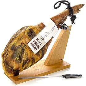 Jambon Serrano Espagnol (Épaule) Réserve Duroc + Support à Jambon + Couteau 4.5-5 Kg – Jamón Serrano
