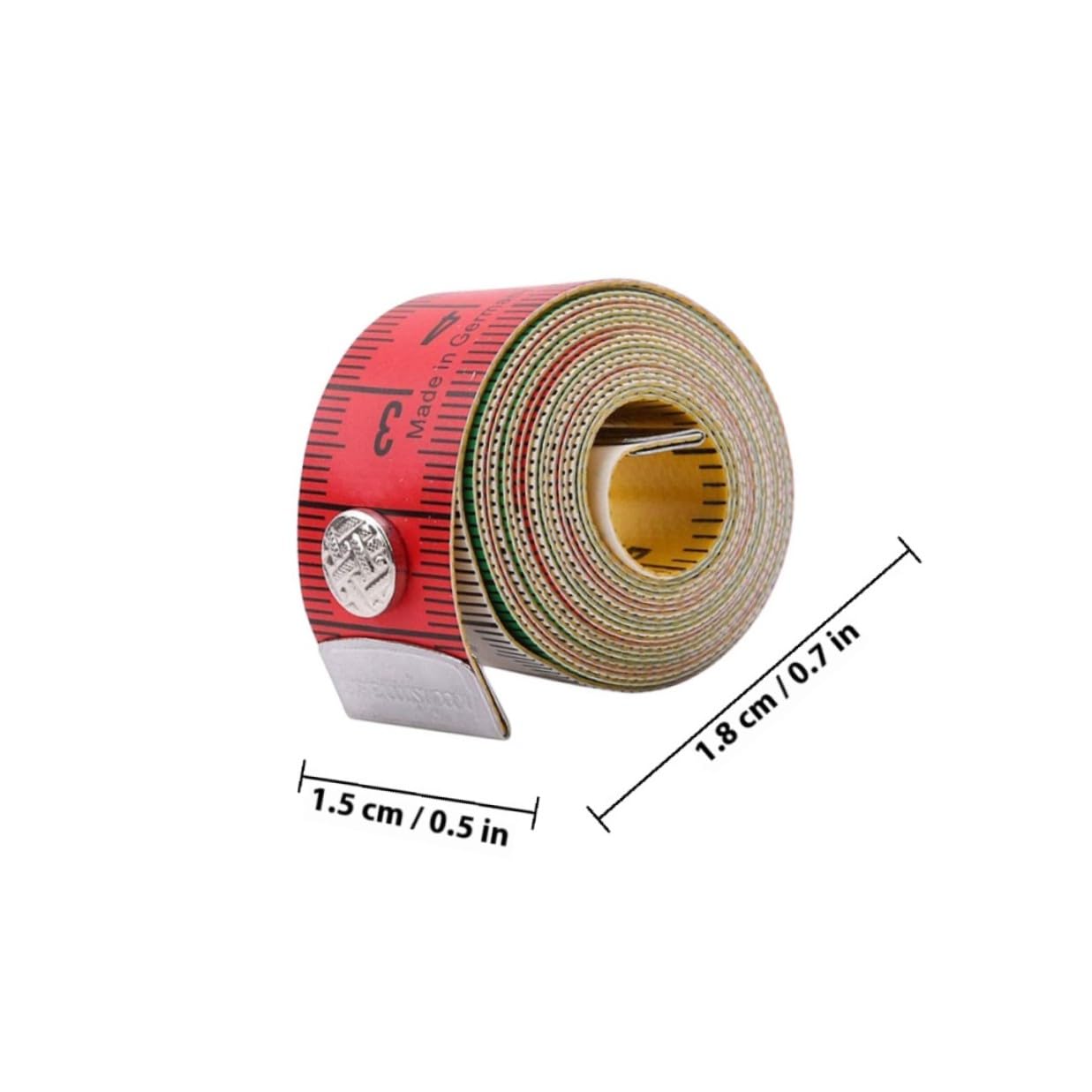 Alipis Colorful Snap Button Tape Measure, Lightweight Fabric Measuring Tape for Sewing and Body Measurement, Portable Soft Measuring Tool with Lock, Home Sewing Supplies