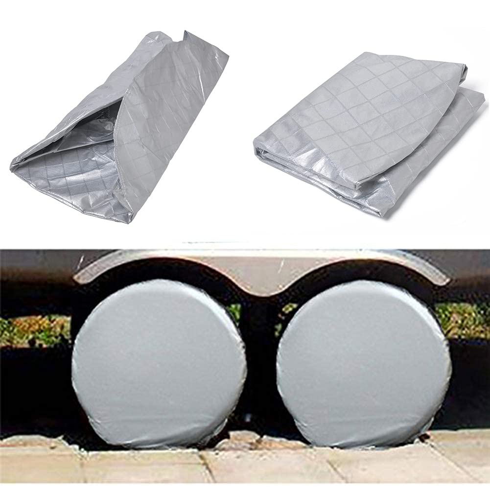 Reifenabdeckung - 4Pcs 27"-29" Reifentaschen-Ersatzradabdeckungen-Wohnwagen radabdeckung-Wasserdicht Aluminium-Film Reifentasche,Reifenschutz
