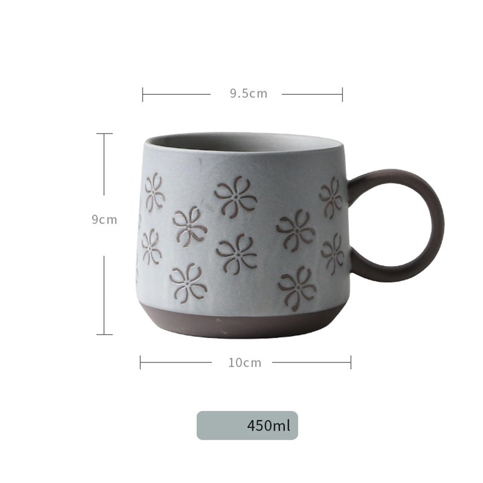 Kaffeetassen Kaffeetasse aus Steingut im Vintage-Stil, gemustert, for Restaurants und Cafés, Haferflocken-Frühstücksbecher