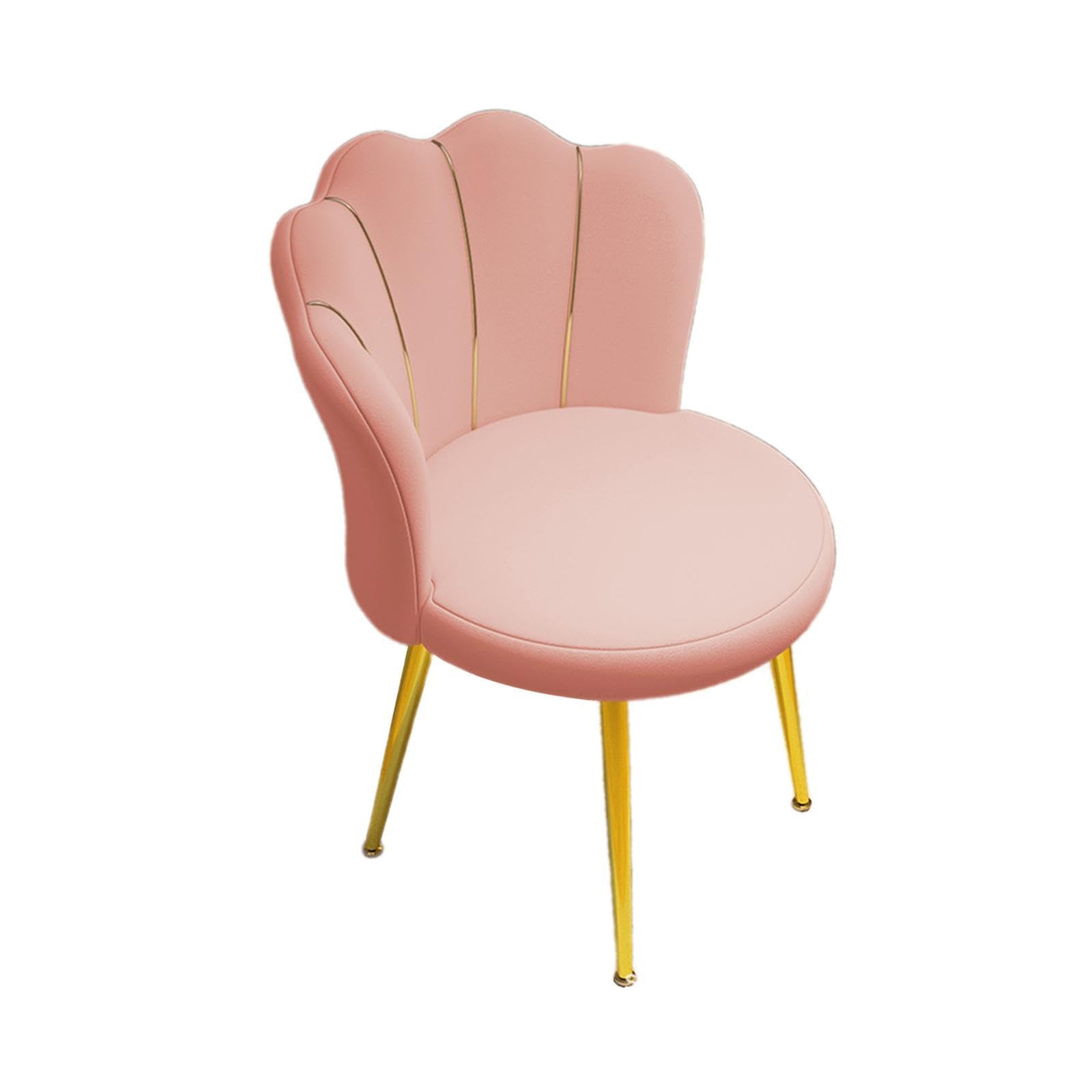 Vanity Chair Soft Modern Side Chair with Metal Legs for Cafe Lounge Bedroom Pink-image-43