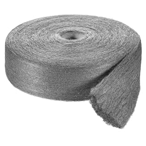 RAKSO Staalwol Reels 5kg fijn 000, professionele grootte ca. 50m, tussenslijp van lak, schellak, gepolijst koper, messing & olie, was op hout