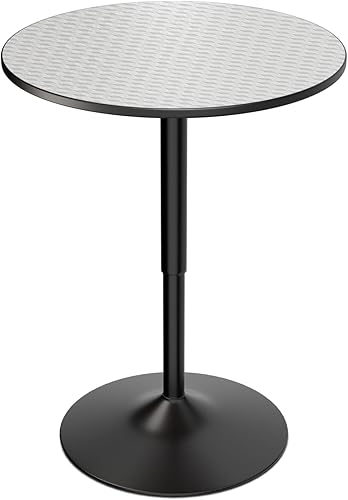 Miniatura 38 de Magshion Mesa de bar redonda de 31 pulgadas, altura ajustable, 26-35 pulgadas, mesa de pub con base ampliada para sala de estar, patio, bistró,