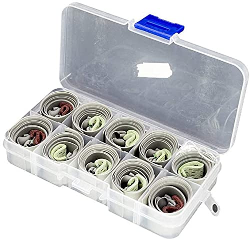 DFWY G20210801 - 10 bandas elásticas de látex natural con caja para catapultas de caza (forma del artículo: 0,45 mm de grosor)